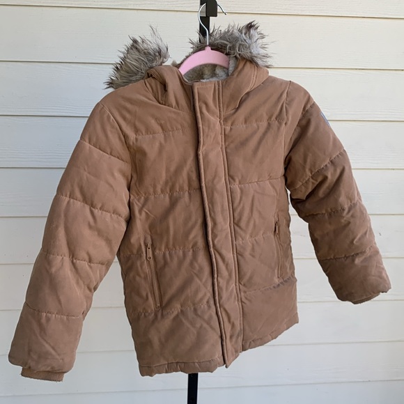 abercrombie kids Other - Abercrombie n fitch faux Sherpa lined coat puffer fullzip hood jacket 7/8